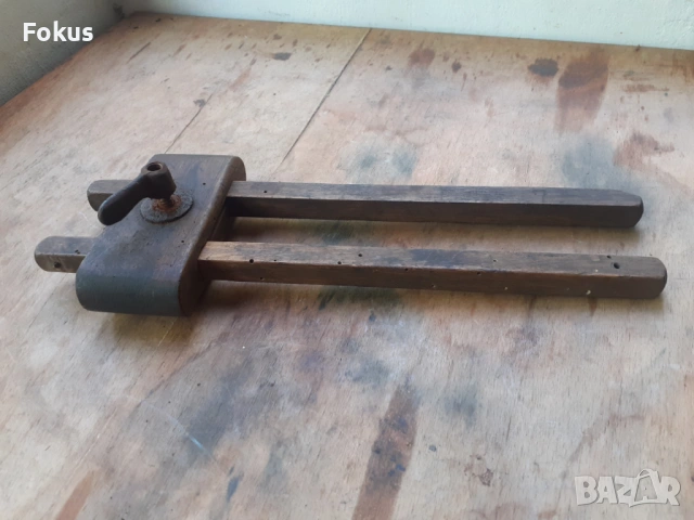 Стар антикварен измервателен дърводелски инструмент примитив, снимка 4 - Антикварни и старинни предмети - 54282583