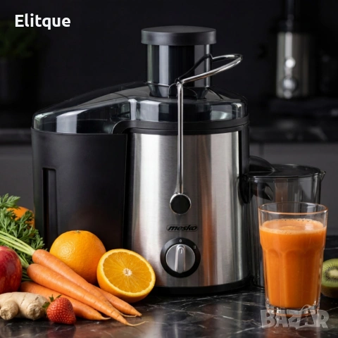 Компактна сокоизстисквачка Mesko MS 4126 в черен цвят - Здравословен сок за секунд