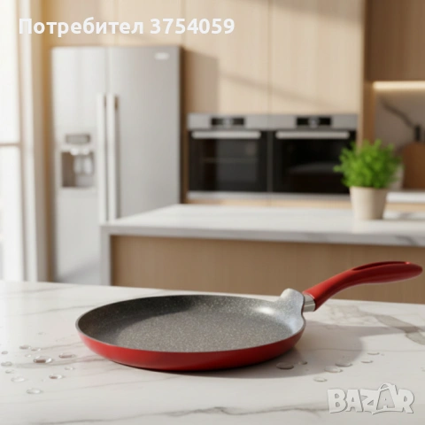 Тиган за палачинки Votlz OV54422A26 – незалепващо мраморно покритие, 26 см, снимка 3 - Съдове за готвене - 53076266