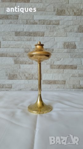 Стара масингова маслена лампа - Handmade Denmark - 1960", снимка 7 - Антикварни и старинни предмети - 37346227