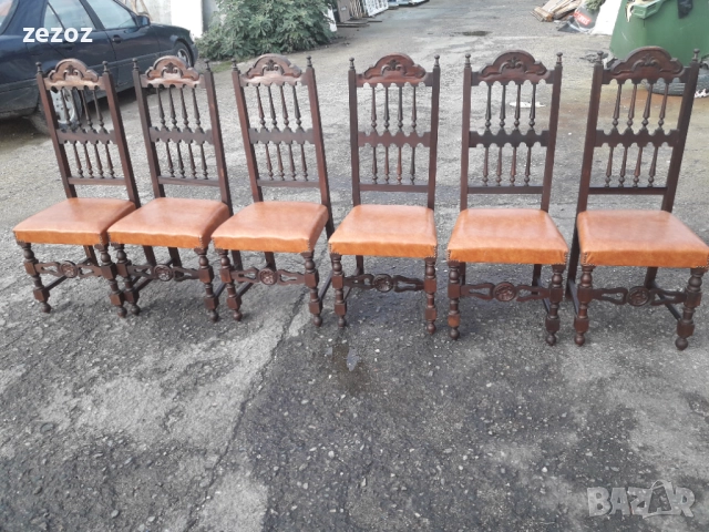 Столове антикварни махагон №011, снимка 4 - Столове - 52546943