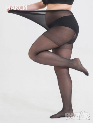 Топ артикул - Макси чорапогащник ГОЛЕМИ РАЗМЕРИ с висока талия в черно 300D, снимка 3 - Дамски чорапи - 42768407