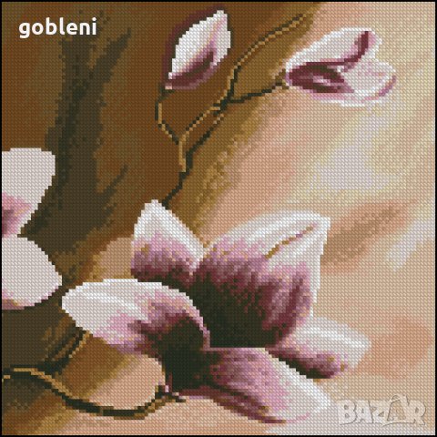 гоблен-триптих "Кафяво и розово" Д45 - размери 88*46 см.; 22цвята; шев 1:4; 92 лв., снимка 4 - Гоблени - 31546780