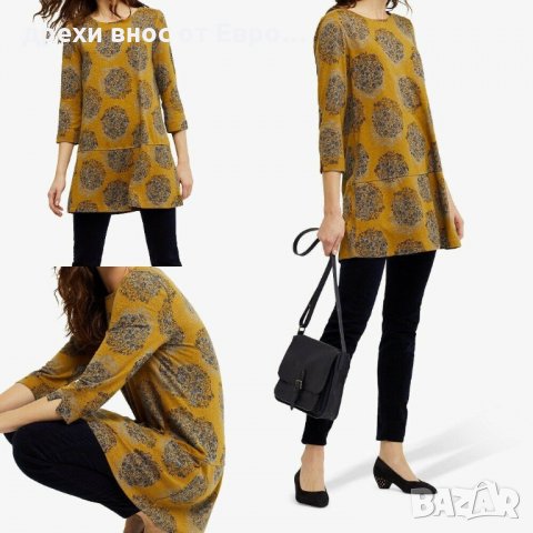 WHITE STUFF Размер XL туника цвят горчица с 3/4 ръкав, снимка 2 - Туники - 34238920