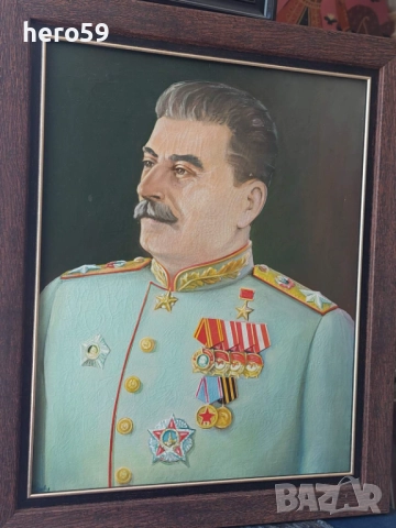 Стара картина портрет на фюрера и на Й.В.Сталин, снимка 12 - Антикварни и старинни предмети - 46943902