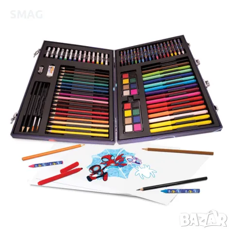 Комплект за рисуване Спайдермен на Marvel Spidey със 100 аксесоара S_1251813, снимка 2 - Рисуване и оцветяване - 49255954