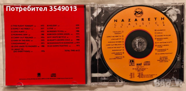 CD / ЦД компакт диск - NAZARETH, снимка 7 - CD дискове - 54102842