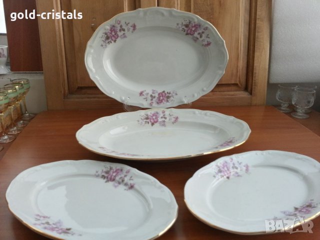 Стар български порцелан Изида барок плато чиния елипса, снимка 2 - Антикварни и старинни предмети - 33962210