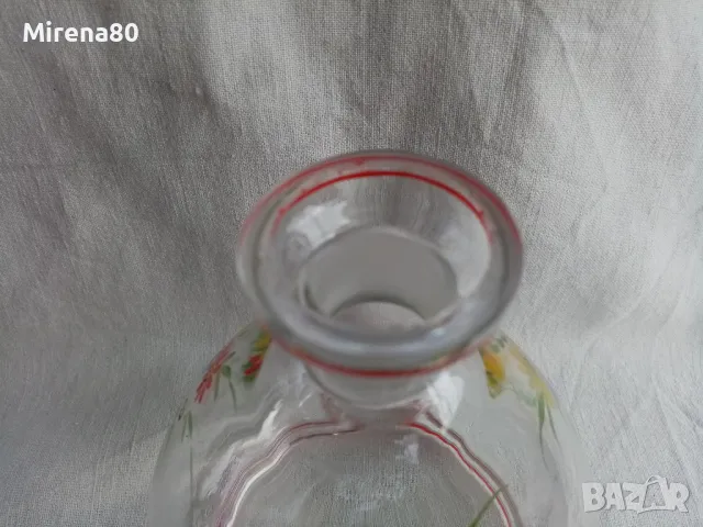 Винтидж гарафа ръчно рисувана, снимка 5 - Декорация за дома - 48358023