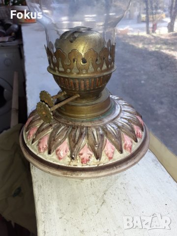 Стара газена лампа, снимка 3 - Антикварни и старинни предмети - 39908507
