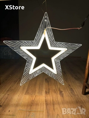 Акрилна петолъчна звезда 50 см.,5W, снимка 6 - Други - 52095805
