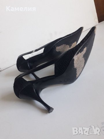 Черни обувки на ток, 39 номер , снимка 4 - Дамски елегантни обувки - 37991614