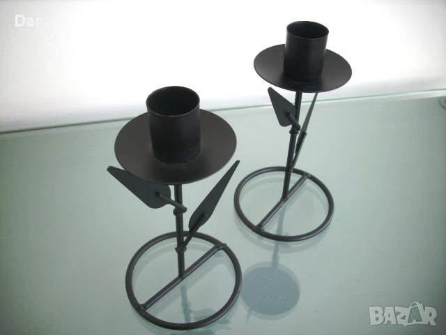 Свещници метални комплект, снимка 4 - Декорация за дома - 52892396