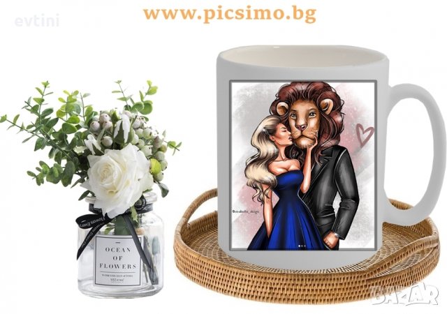 Бяла керамична чаша с щампа, снимка 11 - Чаши - 29885807