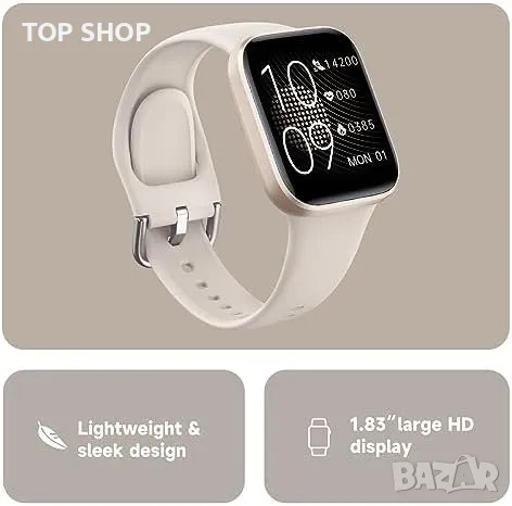 Нов Фитнес Смарт Часовник с 1.83 инча 24/7 Сърдечен Ритъм 20 Спортни Режима, снимка 4 - Смарт гривни - 49657394