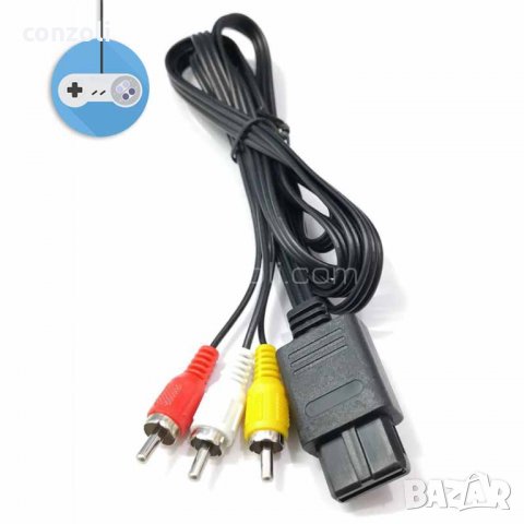 Композитен AV TV RCA кабел за Nintendo N64/NGC/SFC, GameCube и SNES, снимка 3 - Nintendo конзоли - 32205309