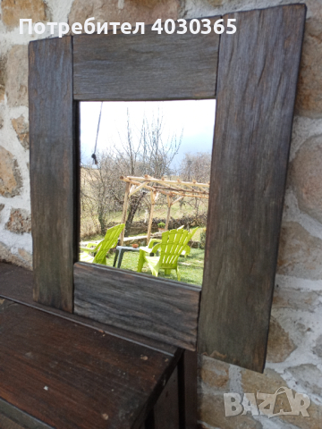 Състарено дървено огледало от дъб , снимка 3 - Огледала - 44764296