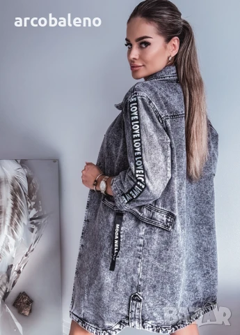 Сиво дънково яке , снимка 5 - Якета - 51157591