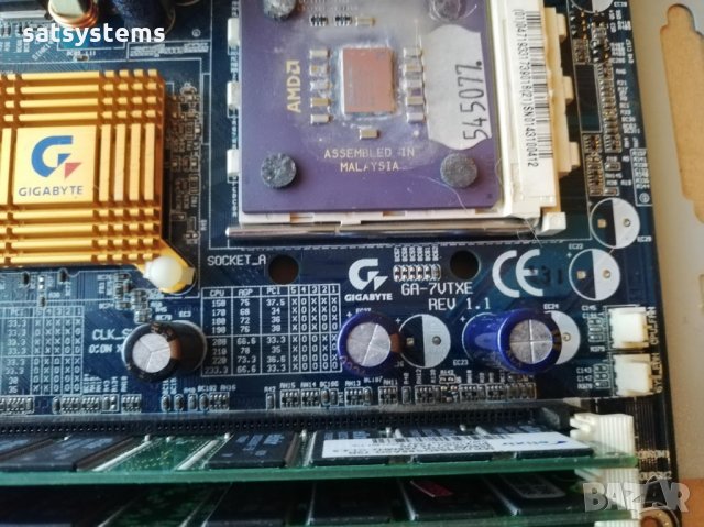 Дънна платка Gigabyte GA-7VTXE rev1.1 Socket 462 CPU+FAN+RAM+LAN, снимка 5 - Дънни платки - 31532441