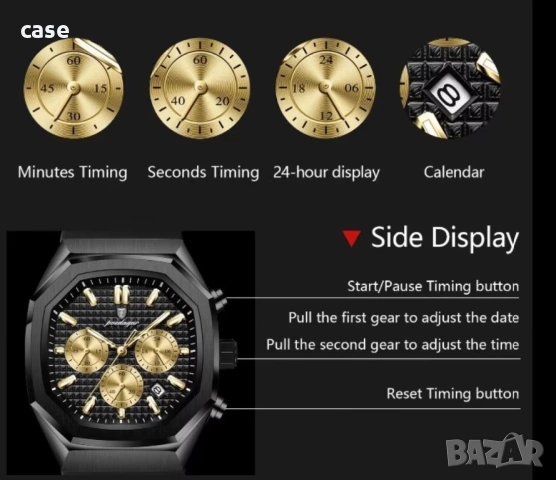 Мъжки бизнес часовник на марката Poedagar , снимка 11 - Мъжки - 53874150