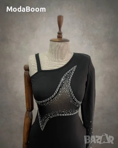 Черна дамска рокля , снимка 2 - Рокли - 48617946