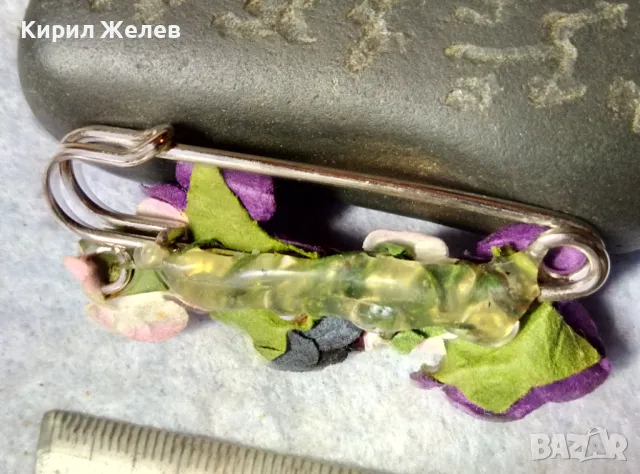 ФЛОРАЛНА ВИНТИДЖ АРТ СТИЛ БРОШКА ЦВЕТЯ РЪЧНА ИЗРАБОТКА 48827, снимка 6 - Други - 48829967