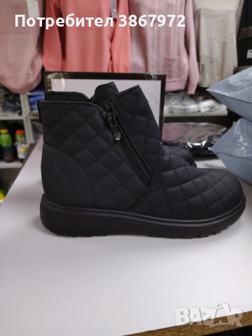 Дамски Боти на квадрати с два ципа , снимка 3 - Дамски боти - 51938100