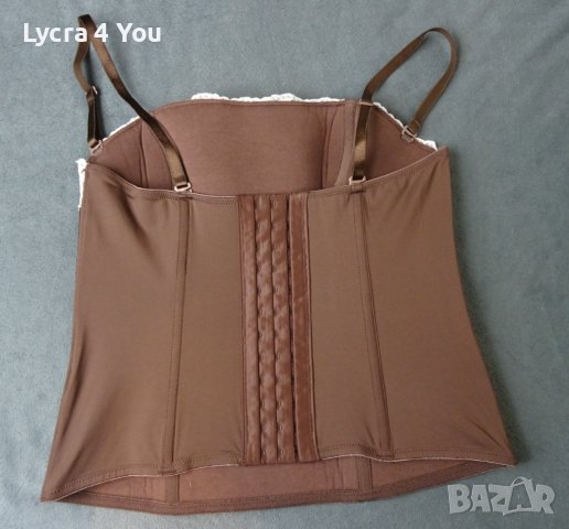 75В лъскав кафяв сатенен корсет , снимка 3 - Корсети, бюстиета, топове - 42488683