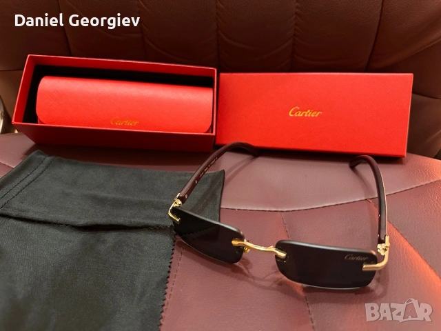НОВИ Слънчеви очила Cartier безрамкови с пълен комплект аксесоари