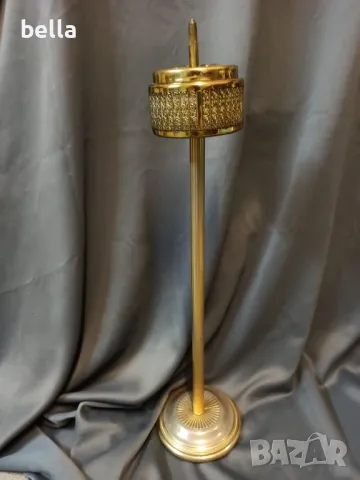 Висок немски бронзов пепелник (на стойка )с орнаменти -67 см, снимка 2 - Антикварни и старинни предмети - 48689771