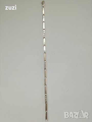  Сребърна гривна с цирконий - 925 сребро. , снимка 3 - Гривни - 37886015