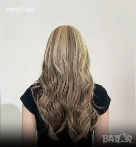Омбре перука на кичури в съчетавание на русо и кафяво, снимка 9 - Аксесоари за коса - 45447379