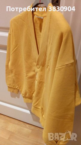 Жилетка Benetton size XL, 100% памук, жълт цвят, снимка 2 - Детски пуловери и жилетки - 42206686