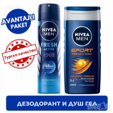 Комплект за мъже NIVEA MEN – Дезодорант 150 мл + Душ гел 250 мл