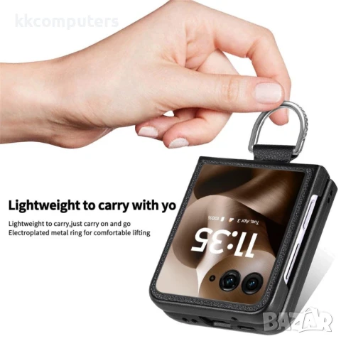 Motorola Razr 60 Ultra 5G Удароустойчив Litchi Texture/ Ring Holder Калъф и Протектор, снимка 16 - Калъфи, кейсове - 50443338