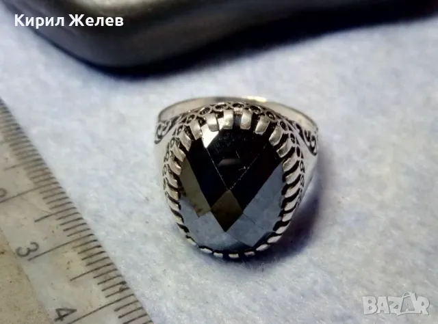 РАЗКОШЕН СКЪПОЦЕНЕН СРЕБЪРЕН ПРЪСТЕН СРЕБРО 925 с ОГРОМЕН БЛЕСТЯЩ ЮВЕЛИРНО ФАСЕТИРАН МАРКАЗИТ 27206, снимка 8 - Пръстени - 49913306