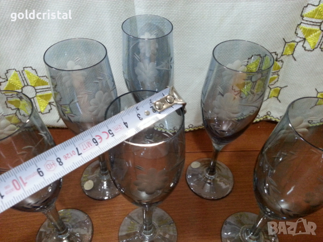 Ретро стъклени чаши цветно стъкло , снимка 10 - Антикварни и старинни предмети - 44810483