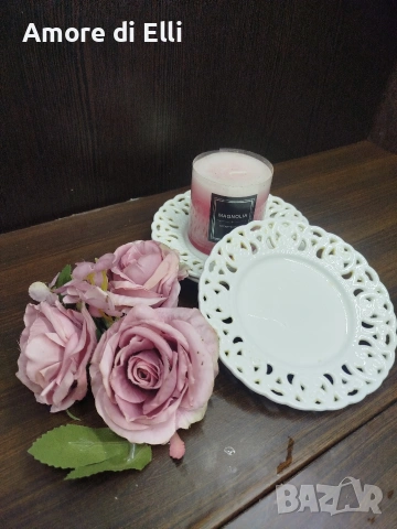 Фина порцеланова чинийка с ажурен борд – Релефен порцелан