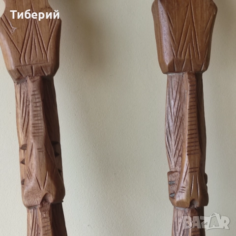 Дървена лъжица и вилица големи, снимка 5 - Декорация за дома - 52070801