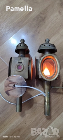 Антични месингови фенери, снимка 2 - Антикварни и старинни предмети - 51607515