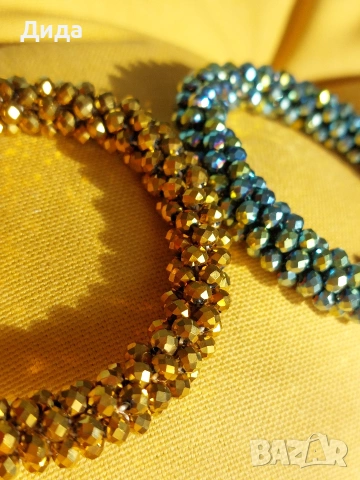Гривни изплетени с кристални мъниста ESBBELA, снимка 4 - Гривни - 53948143