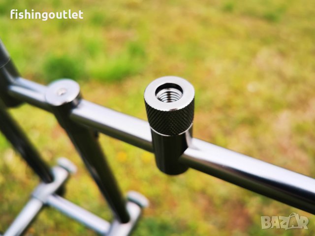  Масивна шаранджийска стойка за 5 въдици с три комплекта крака, снимка 6 - Такъми - 30895634