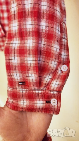 Дамска риза Tommy Hilfiger червено-бяло каре, снимка 6 - Ризи - 54237874