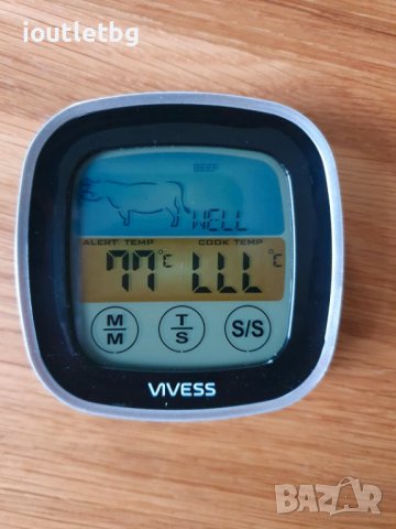 Vivess Дигитален термометър за месо с LCD дисплей, Германия, снимка 4 - Други - 39893594