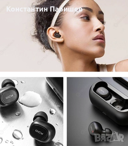 Безжични слушалки QCY - T1C, TWS, черни, снимка 4 - Слушалки, hands-free - 52686895