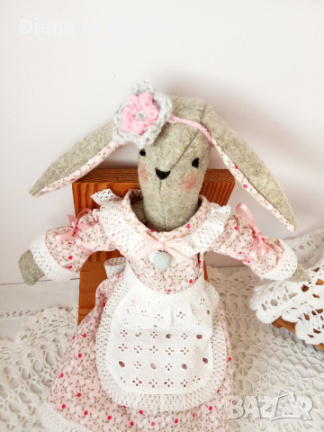 Зайче ръчна изработка с рокля и обувки, подарък за момиче, подарък за дете, снимка 5 - Други - 44603723