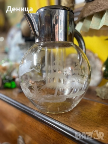 Най-красивата кана за лимонада, която съм имала късмет да намеря.♥️ Посребрен капак и вътрешна съд , снимка 3 - Други - 52854400