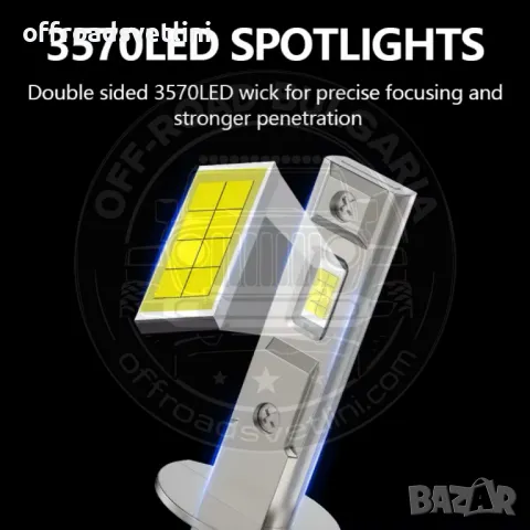 CARLUX LED Диодни Крушки H1 180W 12V 300% светлина без вентилатор, снимка 4 - Аксесоари и консумативи - 49380267