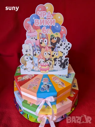 Картонена торта Блуи и Бинго, снимка 2 - Други - 49922788