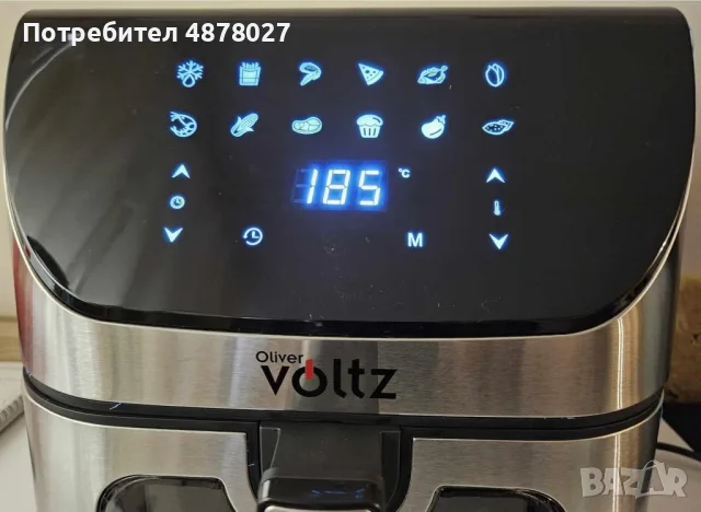 Фритюрник, 1700W, 7л., Горещ въздух, Таймер, до 200°C, с видим прозорец, Черен, снимка 2 - Фритюрници - 55753979